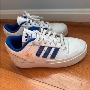 adidas White and Blue Athletic Shoes